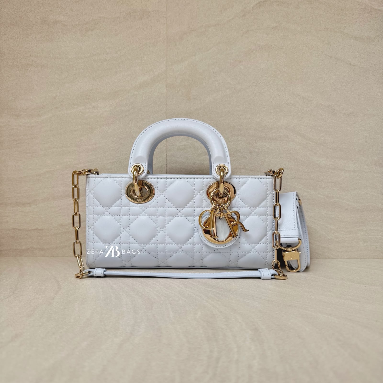 Dior Lady D-Joy Small Lambskin Light Blue LGHW