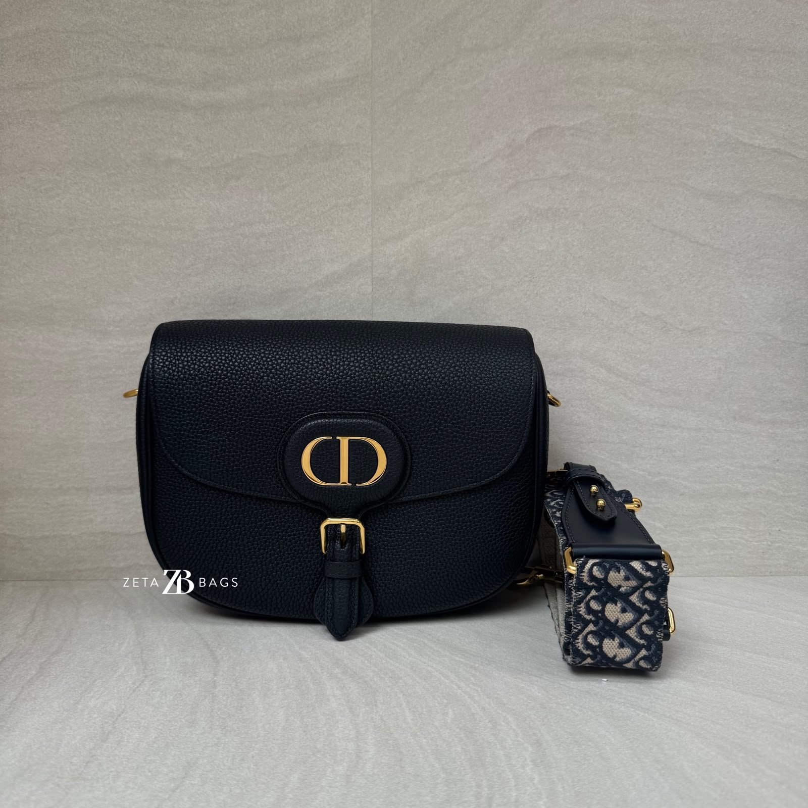 Dior Bobby Large Grained Black GHW
