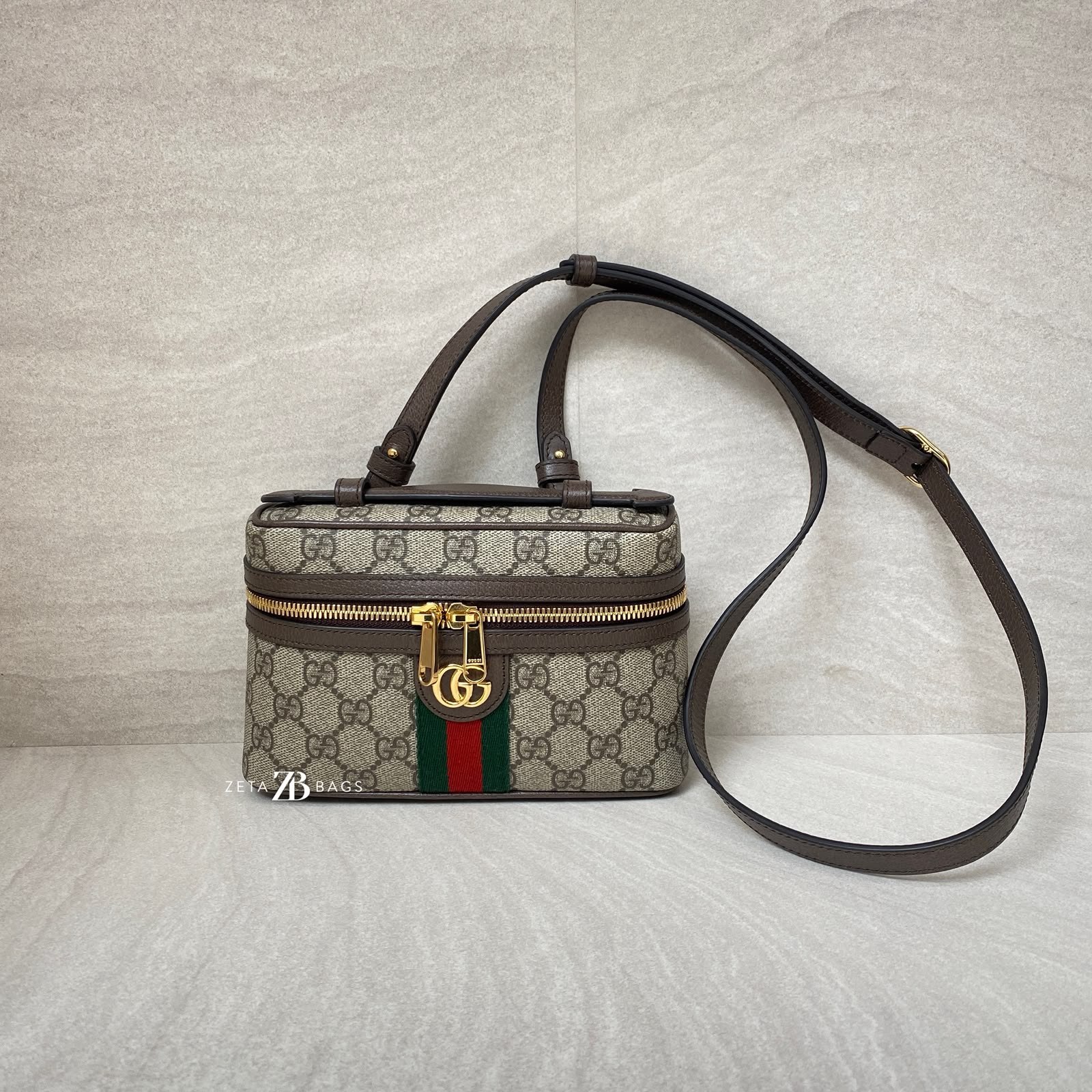 Gucci Super Mini Ophidia Top GG Supreme Brown GHW