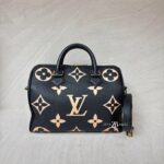 Louis Vuitton Speedy Bandou 25 Monogram Empreinte Noir Creme GHW