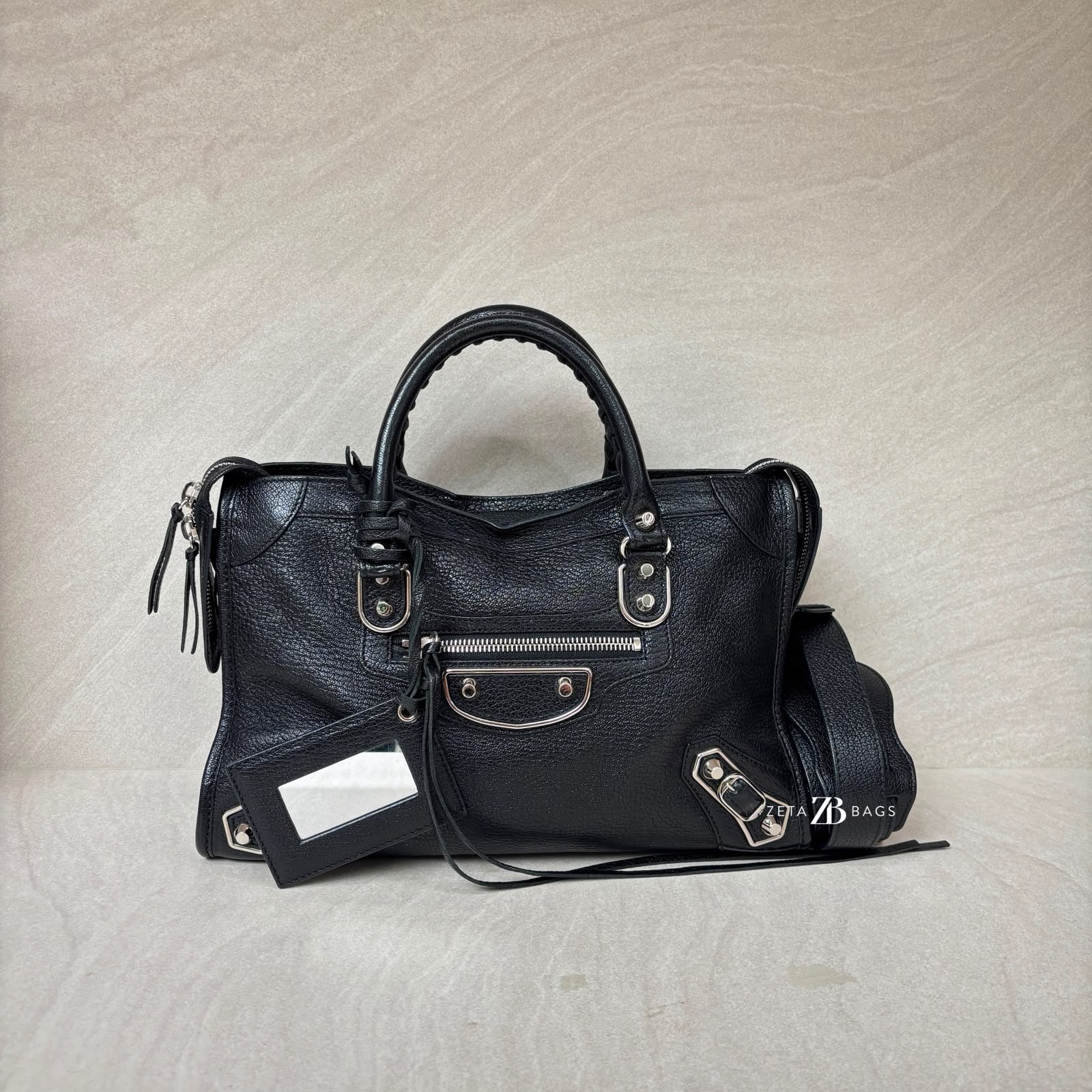 Balenciaga Small City Edge Chevre Black SHW
