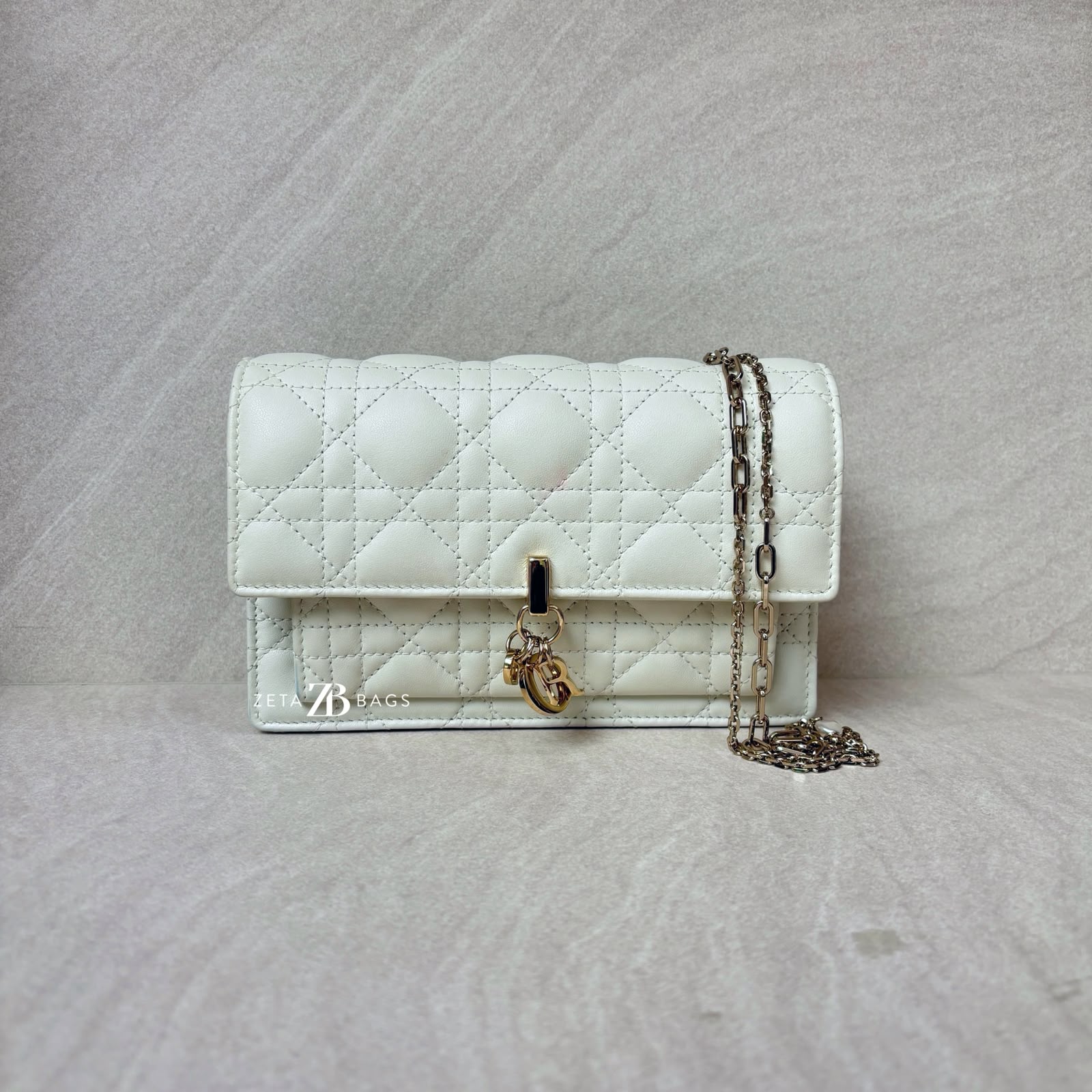 Dior My Dior Daily Chain Pouch Cloud White GHW