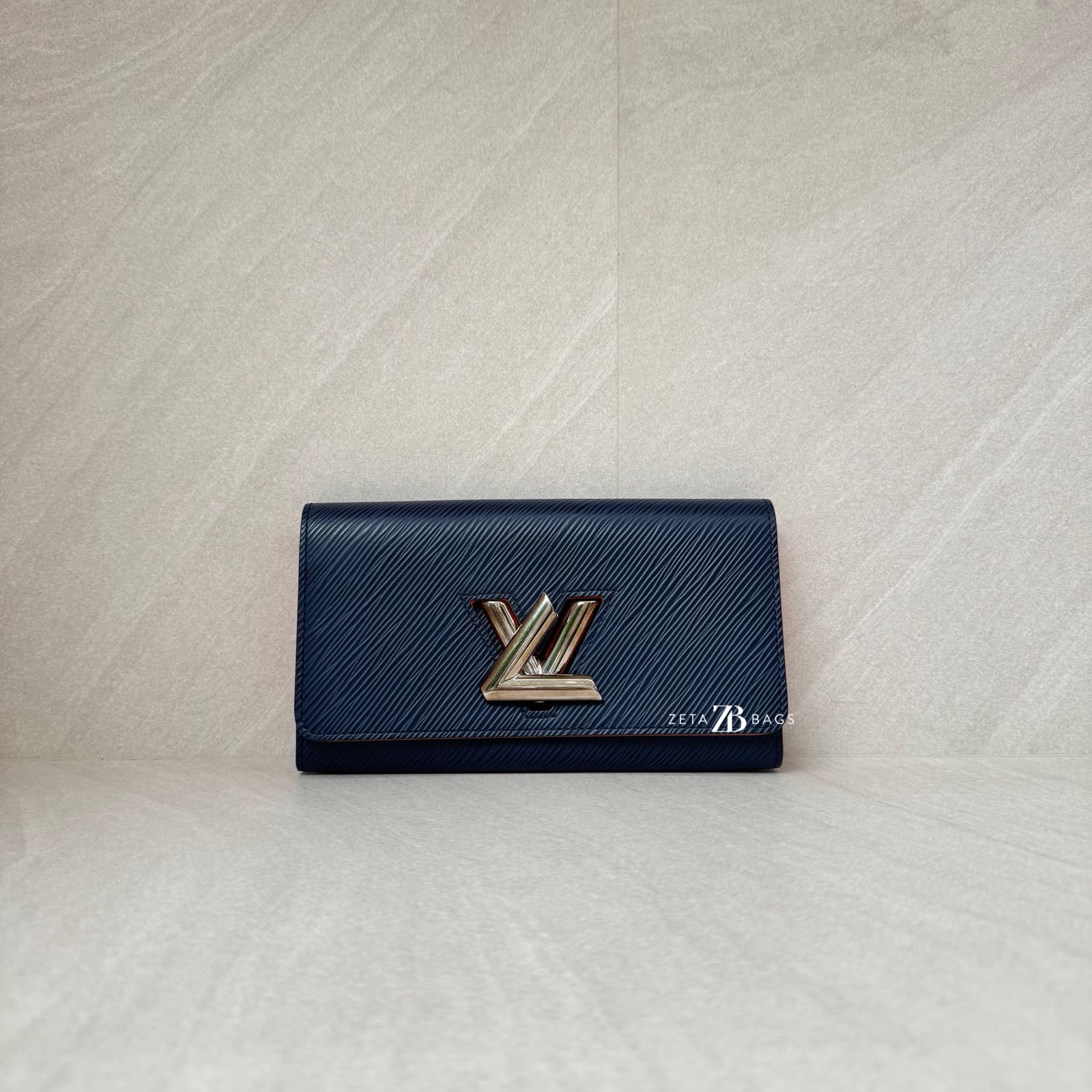 Louis Vuitton Twist Wallet Epi Blue Orange SHW