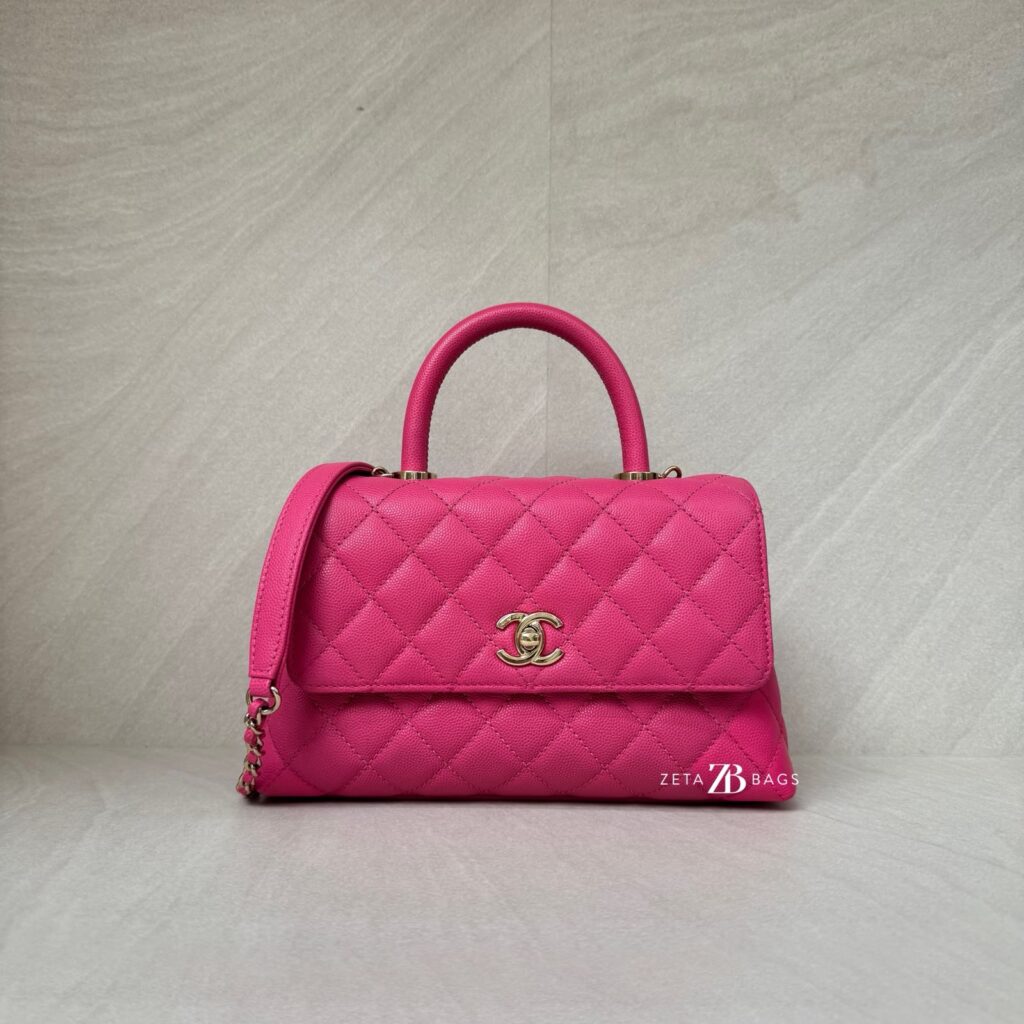 Chanel Small Coco Handle Caviar Fuchsia GHW