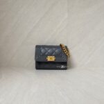 Chanel Boy Wallet Chain Caviar Grey GHW
