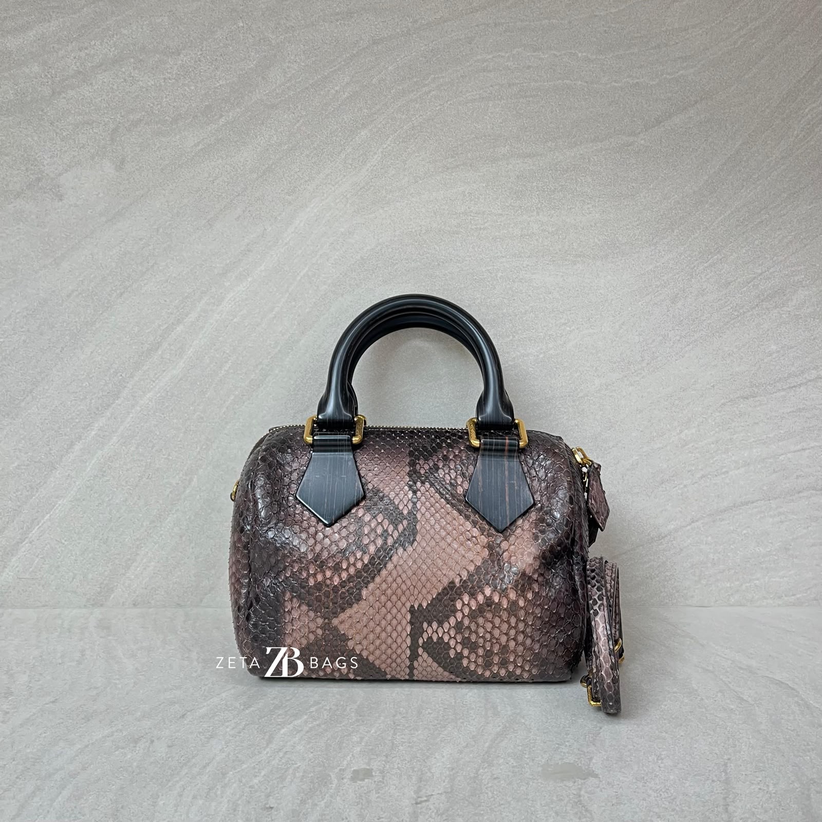 Louis Vuitton Speedy 20 Devoile Python Black Brown GHW