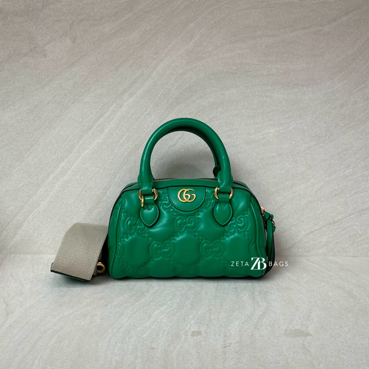 Gucci GG Matelasse Boston Green GHW