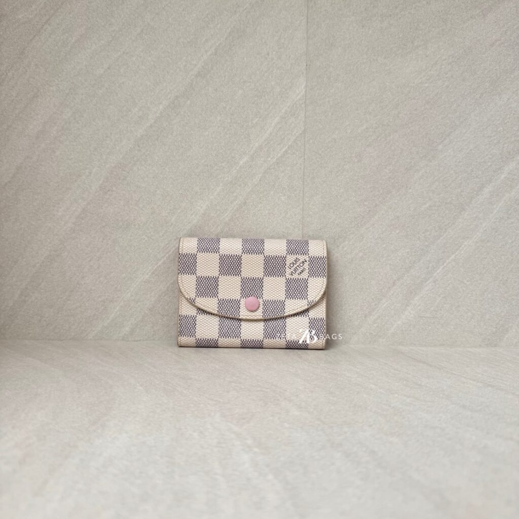 Louis Vuitton Rosalie Coin Purse Damier Azur Rose Ballerine GHW
