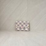 Louis Vuitton Rosalie Coin Purse Damier Azur Rose Ballerine GHW