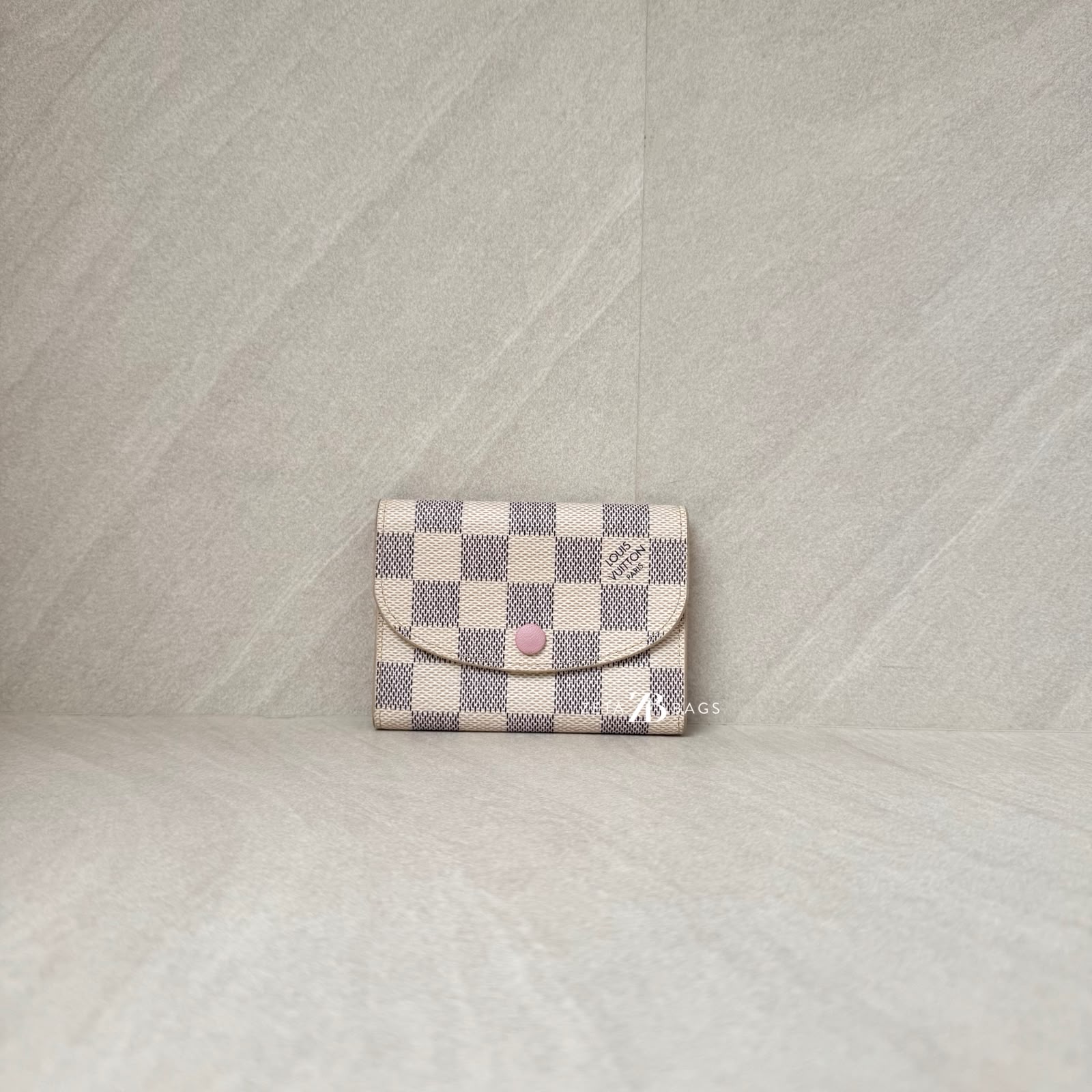 Louis Vuitton Rosalie Coin Purse Damier Azur Rose Ballerine GHW