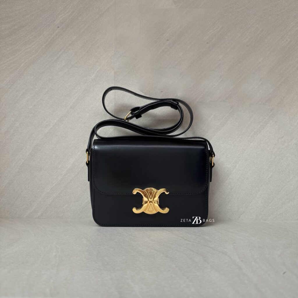 Celine Teen Triomphe Shiny Black GHW