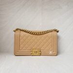 Chanel Boy 25 Caviar Dark Beige GHW