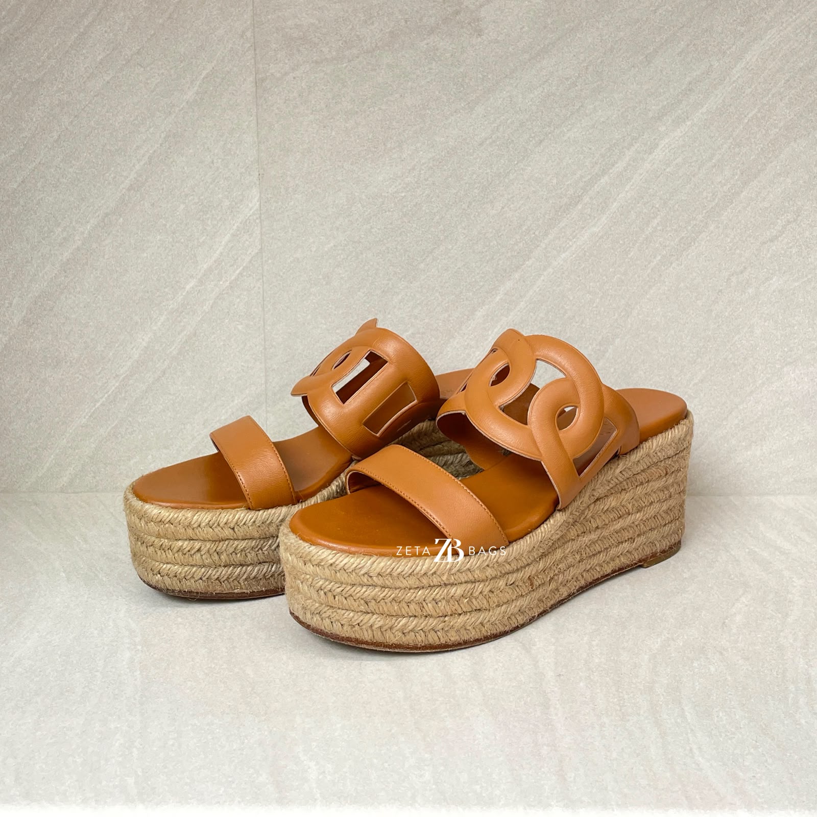 Hermes Ithea30 Espadrille Naturel