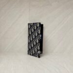 Dior Fold Long Wallet Canvas Blue Oblique