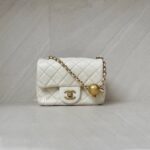 Chanel Mini Flap Bag Pearl Crush White GHW