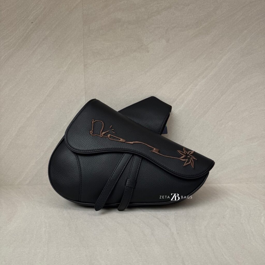 Dior Saddle Homme Grained Calfskin Black Brown