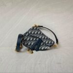 Dior Saddle Mini Oblique Canvas Blue GHW