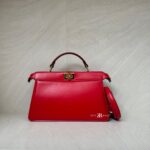 Fendi Peek A Boo Iseeu East West Calfskin Smooth Red GHW