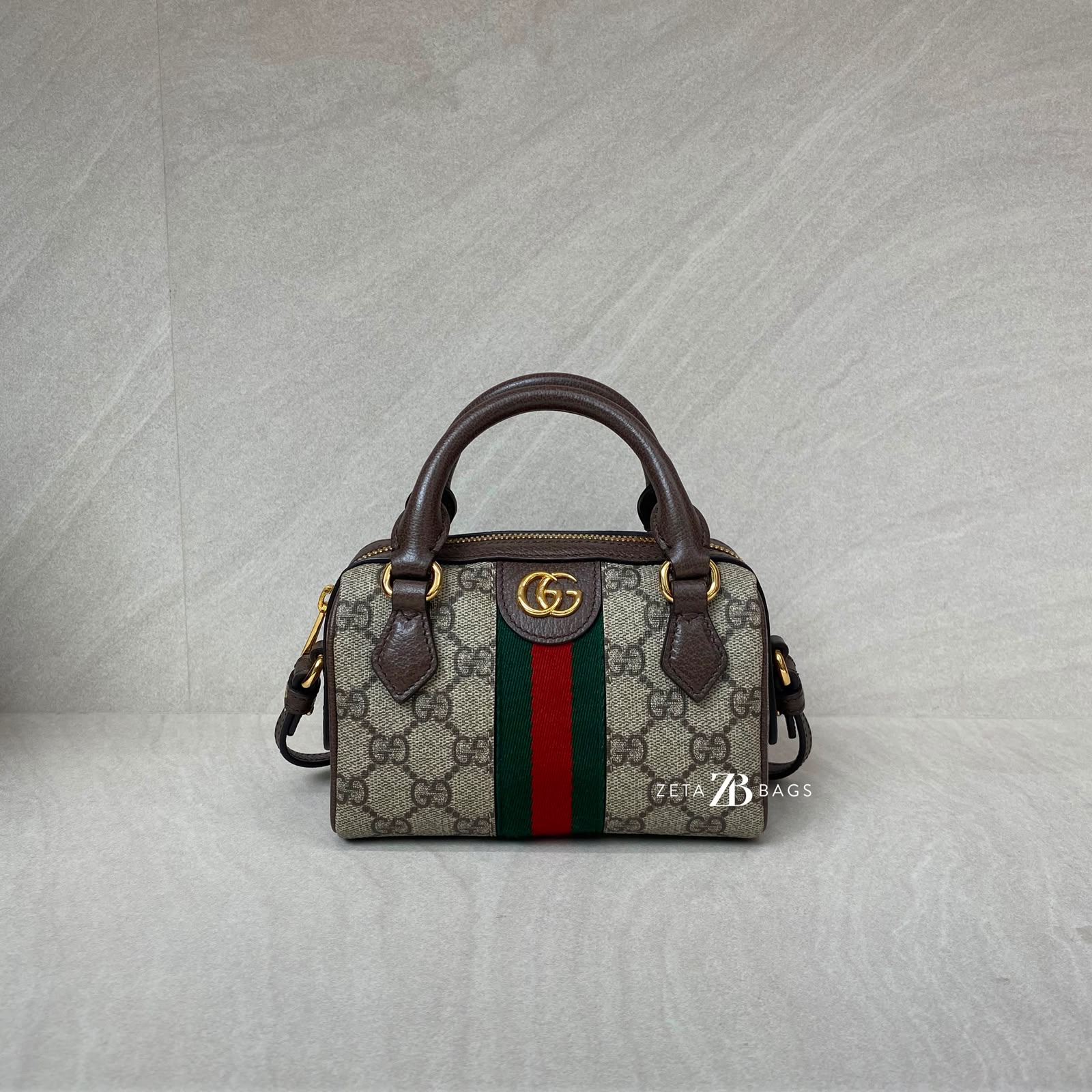 Gucci Ophidia Super Mini Boston GG Supreme GHW