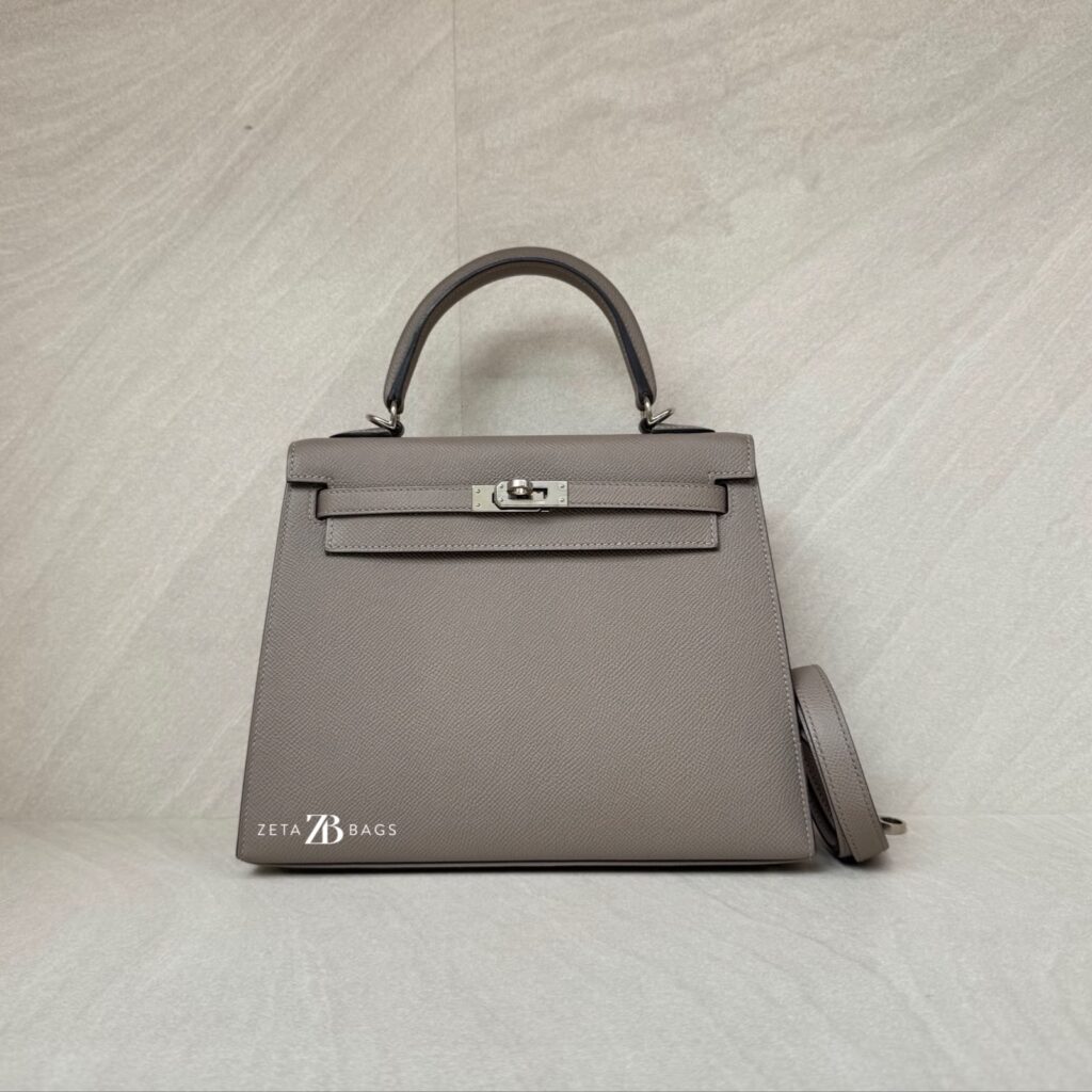 Hermes Kelly 25 Epsom Gris Asphalt PHW