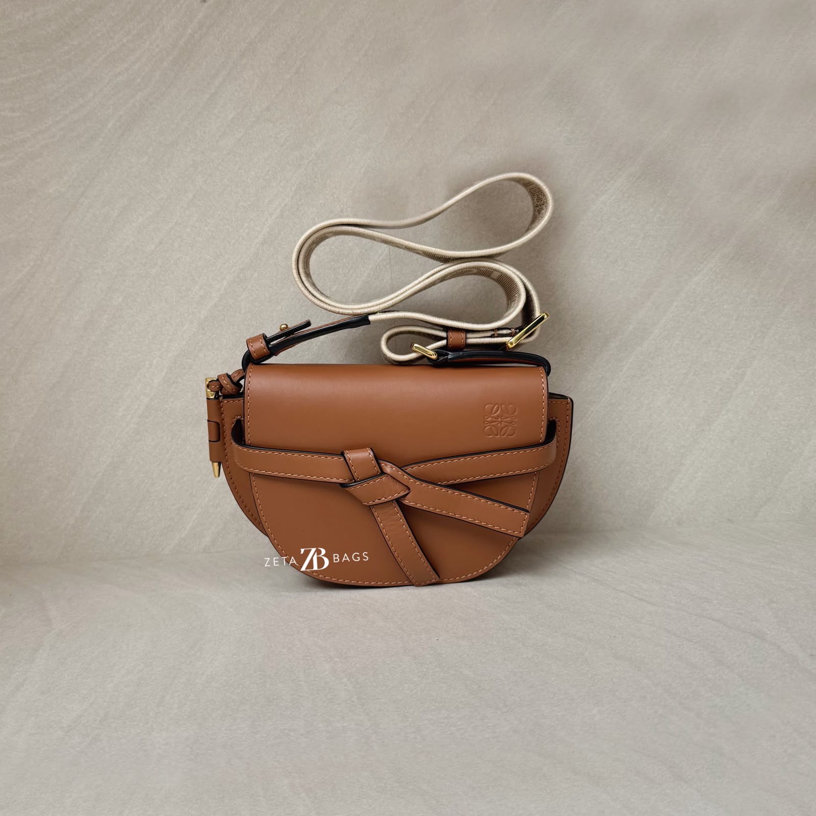 Loewe Gate Dual Mini Brown Tan GHW