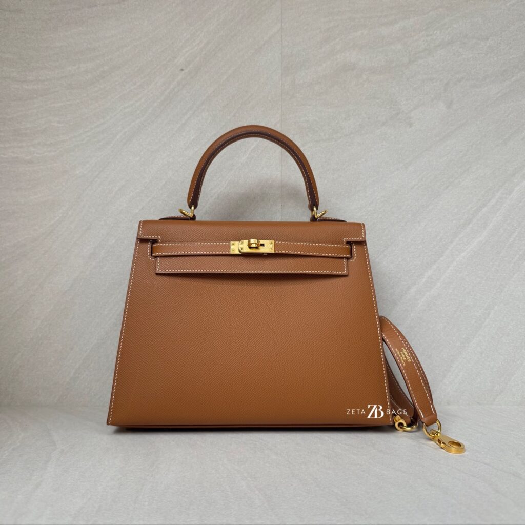 Hermes Kelly 25 Epsom Gold GHW