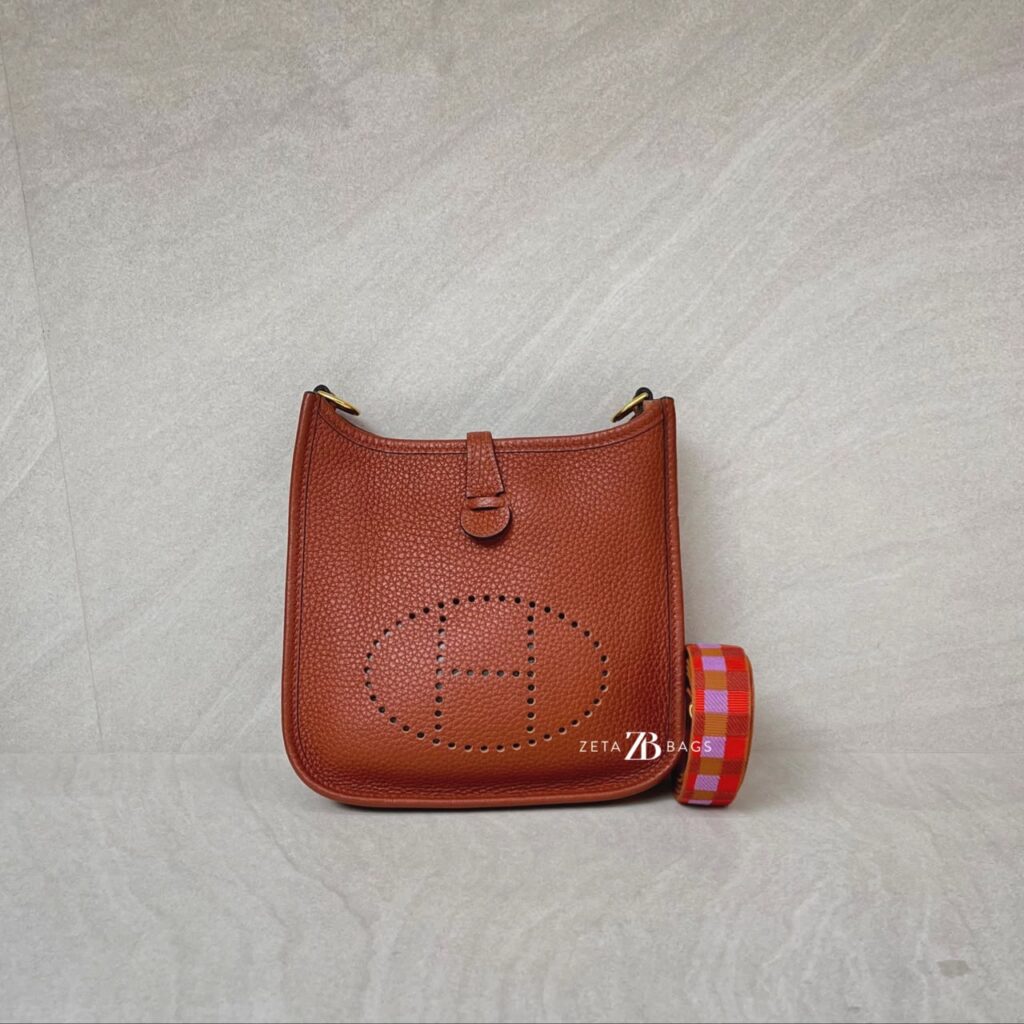 Hermes Mini Evelyne Clemence Cuivre GHW