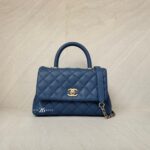Chanel Small Coco Handle Caviar Blue GHW