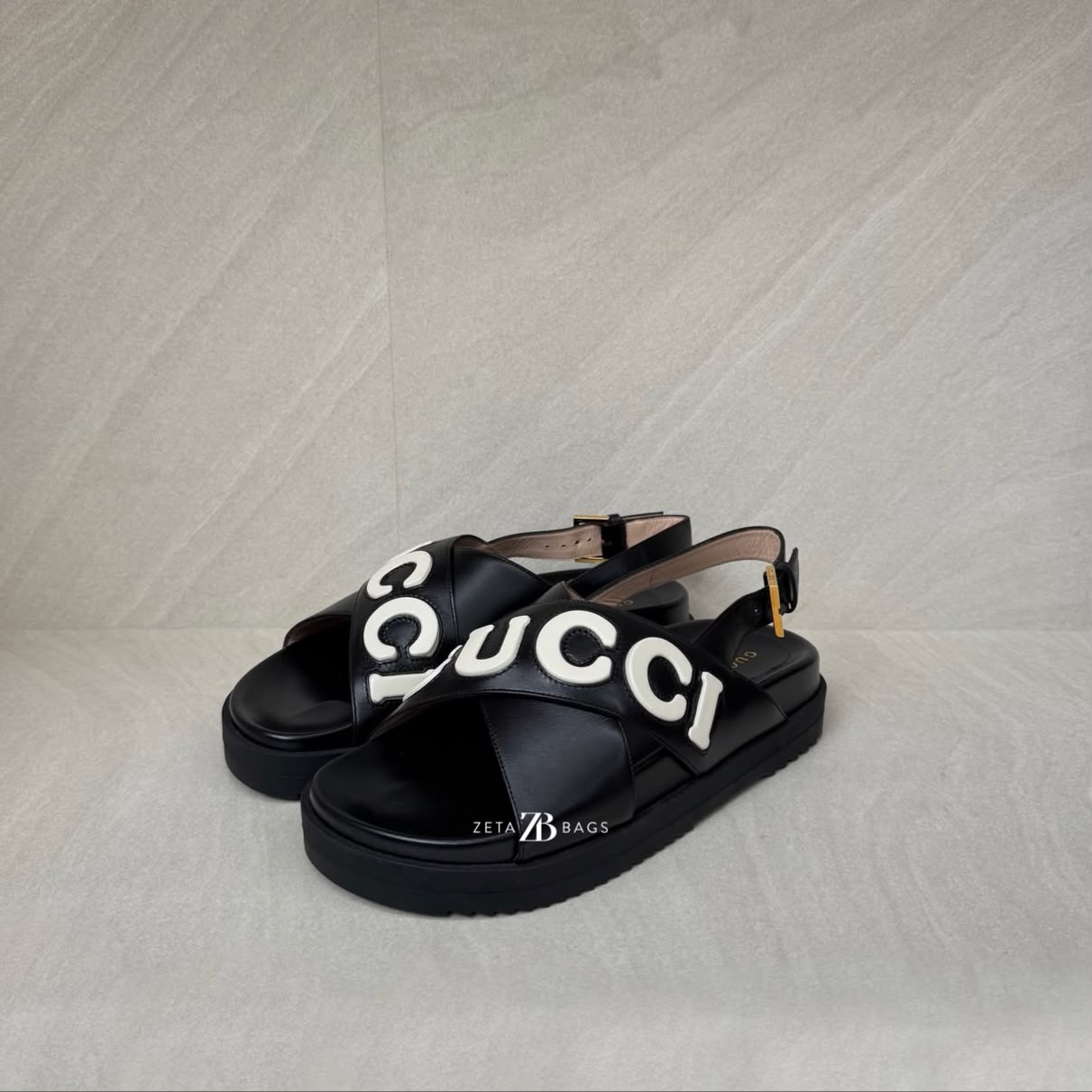 Gucci Elizabeth Nappa Black White Logo