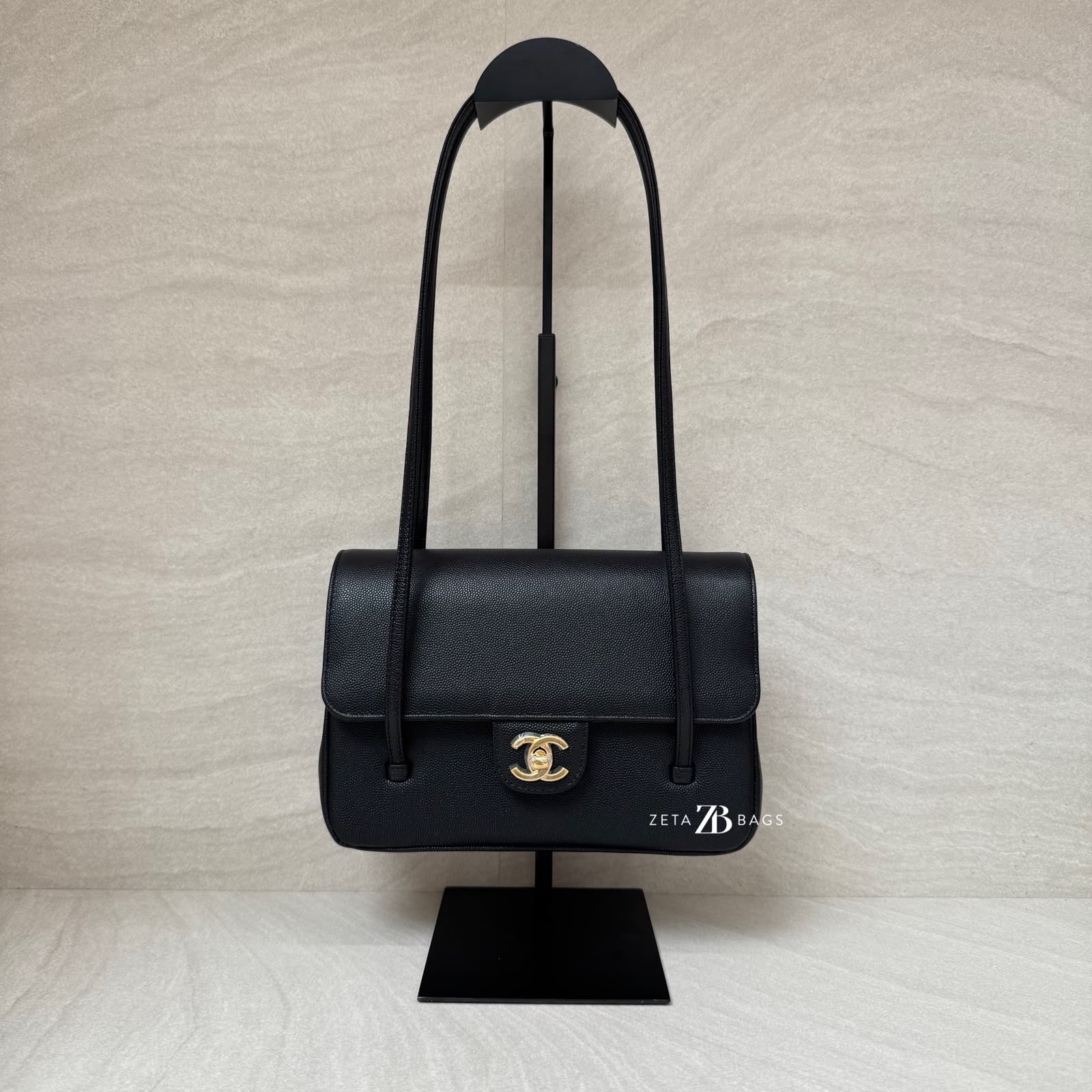 Chanel C25 Small Caviar Black GHW