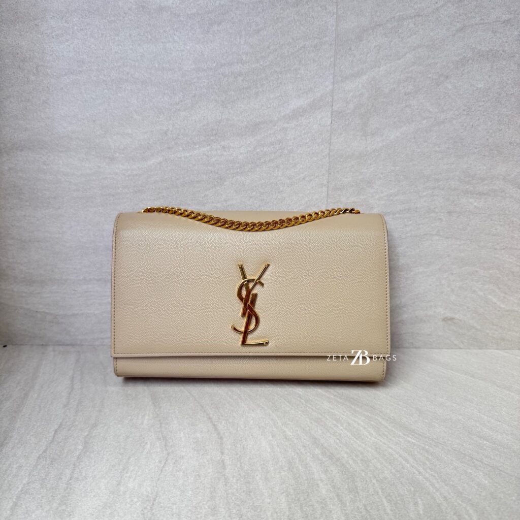 Saint Laurent Kate Medium Grained Beige GHW