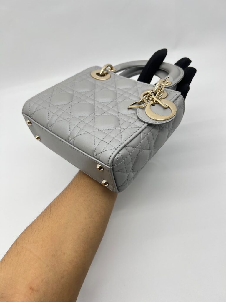 Mini Lady Dior Lambskin Grey Ghw