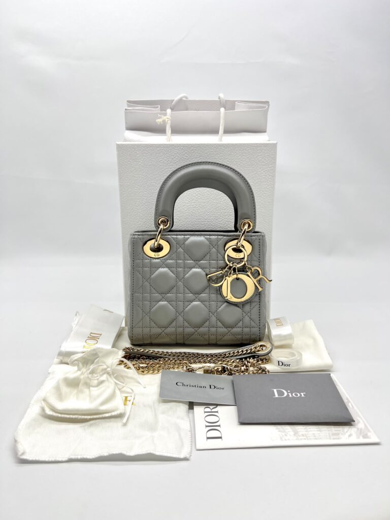 Mini Lady Dior Lambskin Grey Ghw