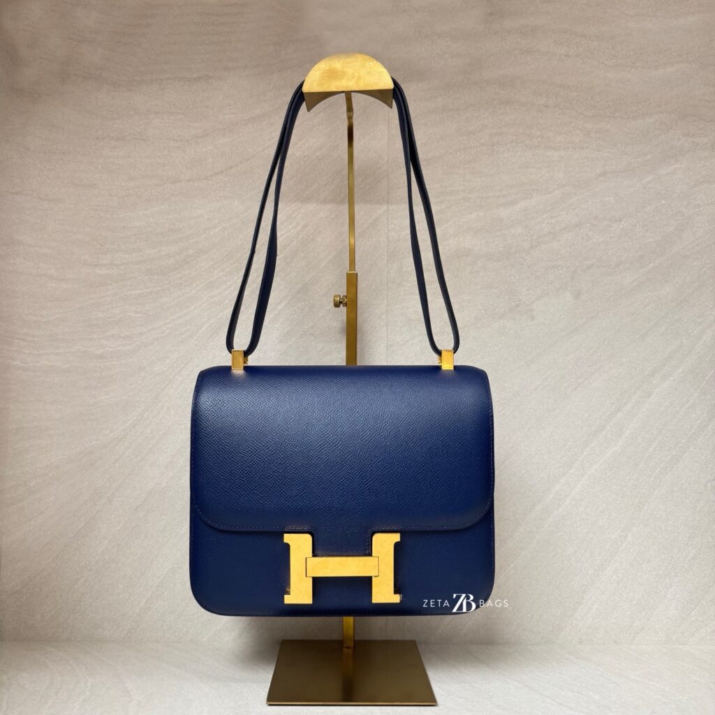 Hermes Constance 24 Epsom Bleu Saphir GHW