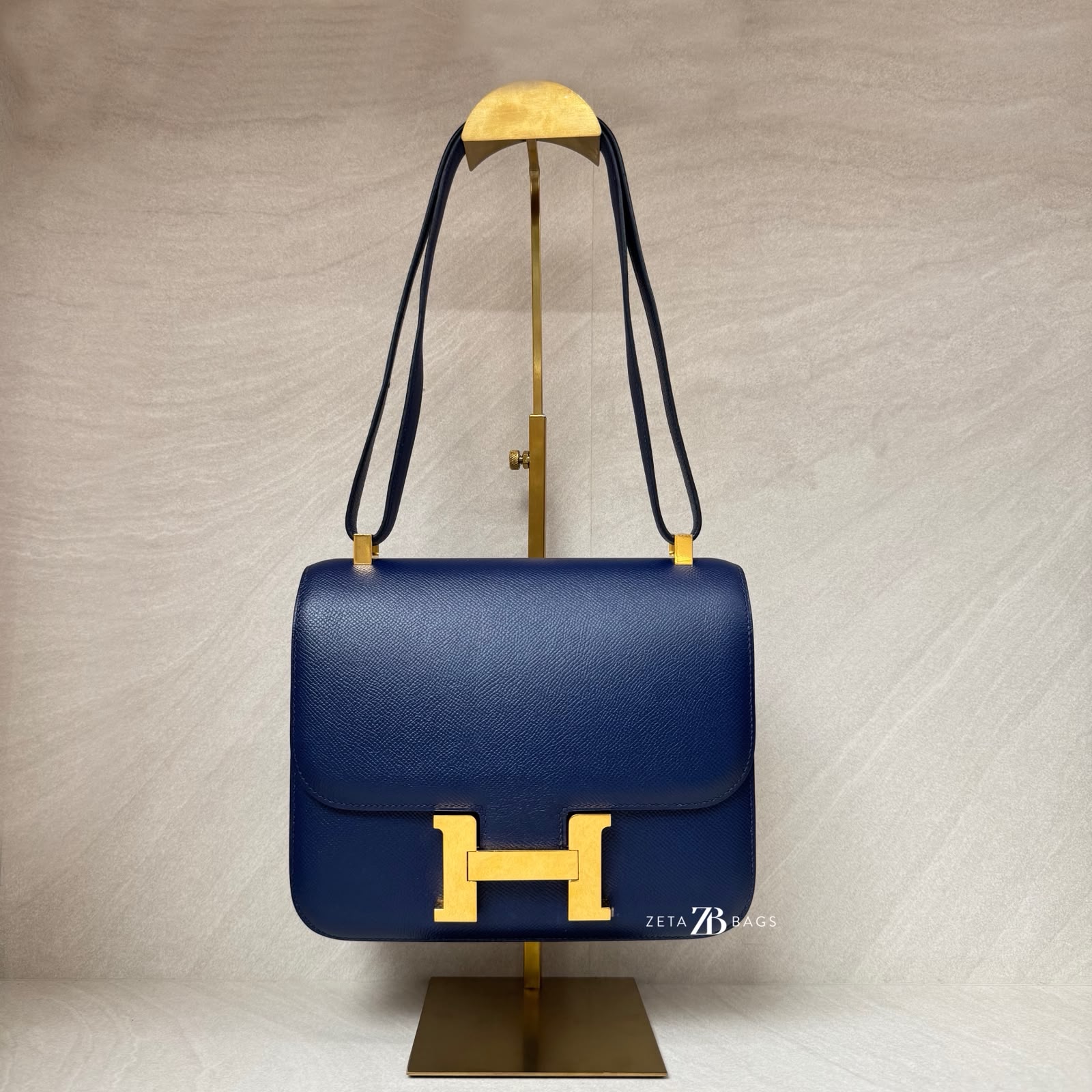 Hermes Constance 24 Epsom Bleu Saphir GHW