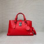 Bottega Veneta Rome Small Intrecciato Red