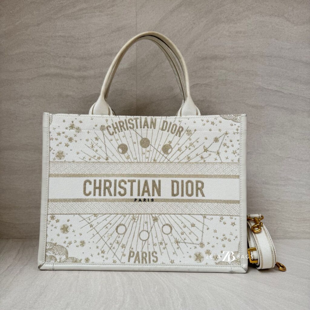 Dior Book Tote Canvas White GHW