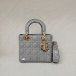 Dior Lady Dior Small Lambskin Grey GHW