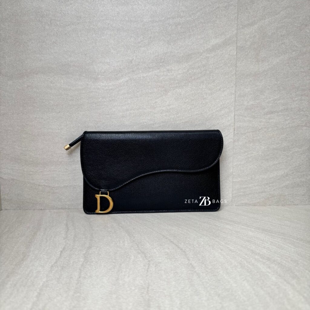 Dior Saddle Long Wallet Black GHW