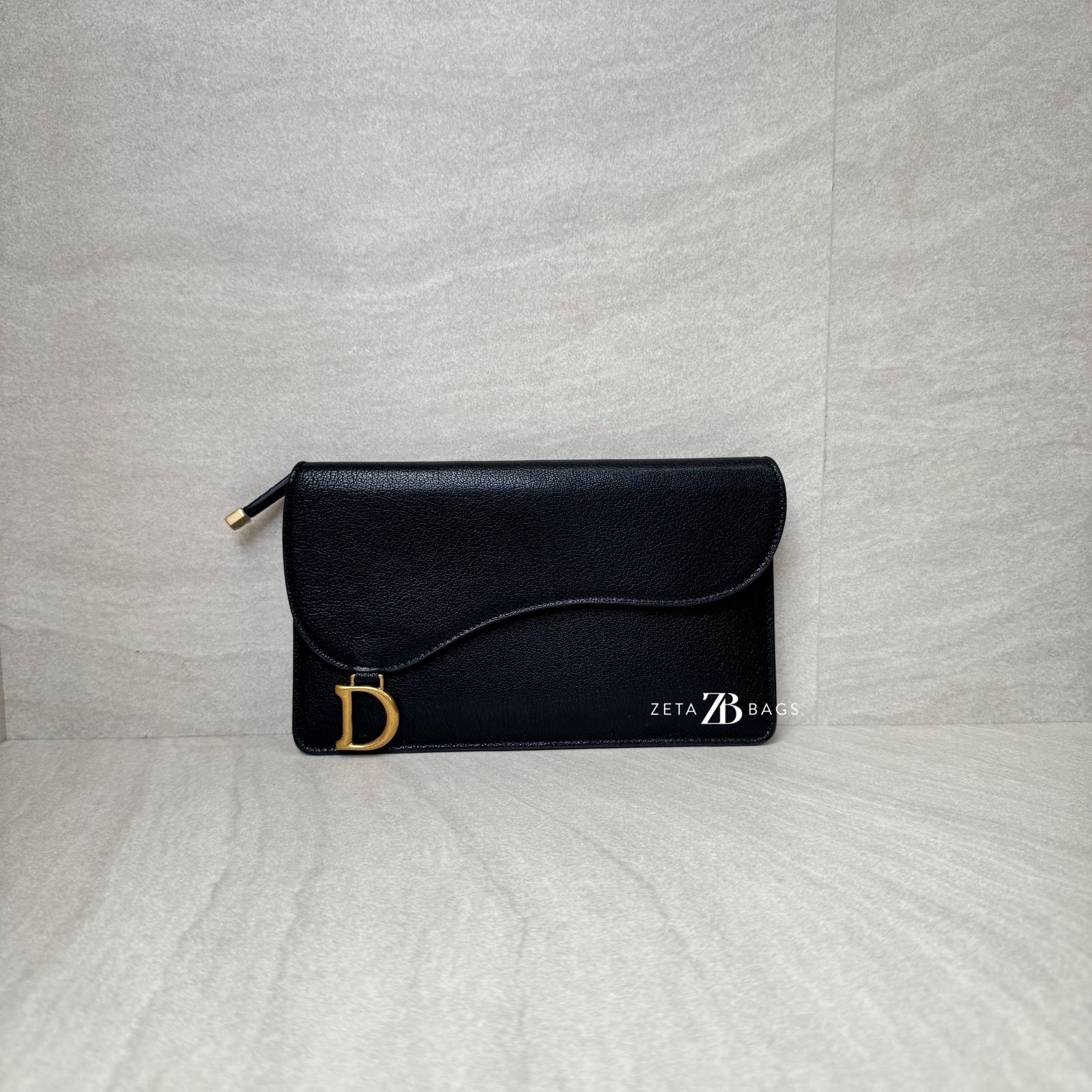 Dior Saddle Long Wallet Black GHW