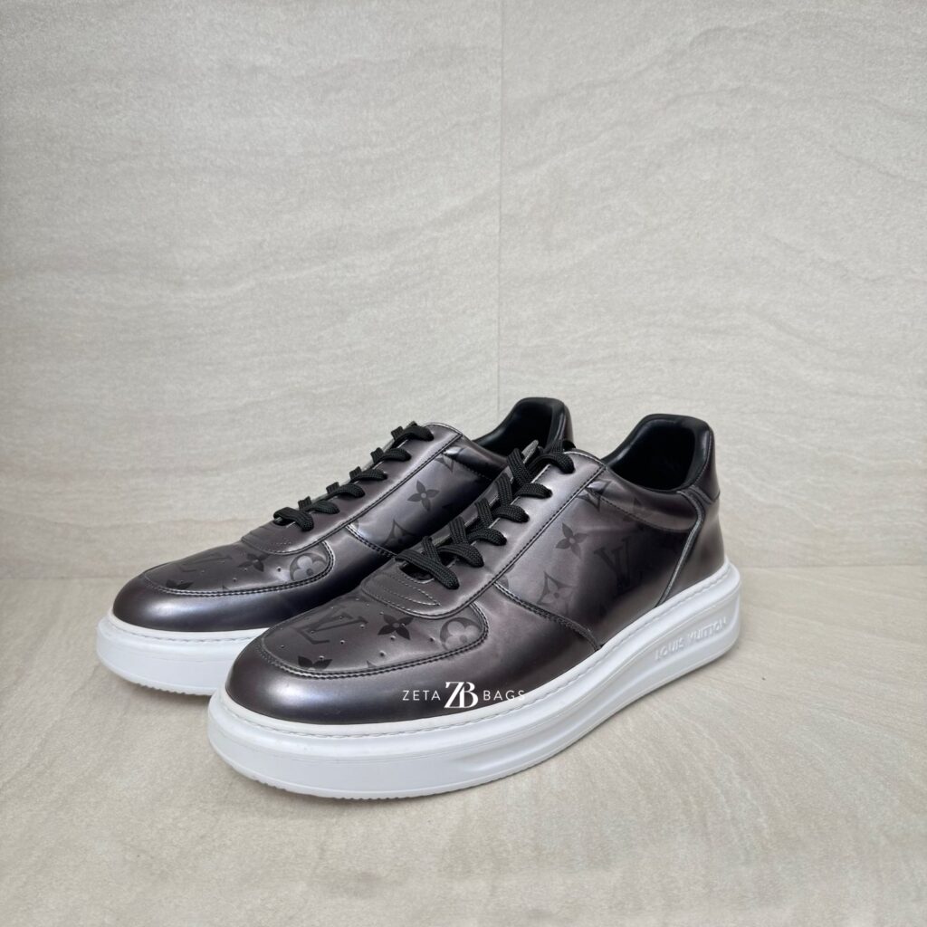Louis Vuitton Beverly Hills Sneakers Vernis Monogram Dark Silver