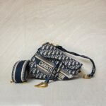 Dior Saddle Medium Canvas Oblique Blue GHW