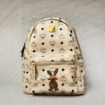 MCM Rabbit Backpack Visetos Beige GHW