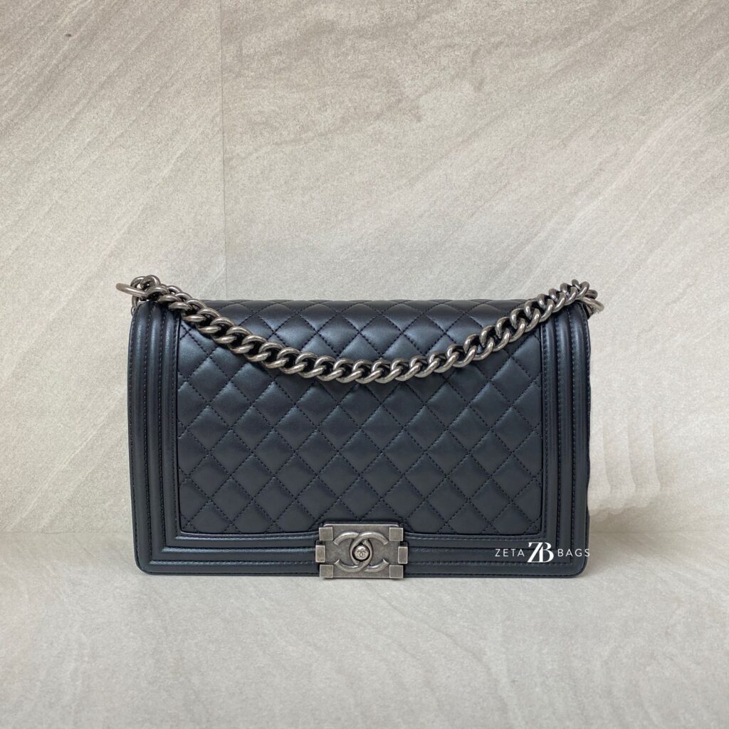 Chanel Boy 28 Lambskin Black RHW