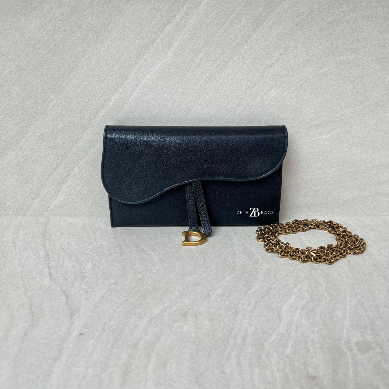 Dior Saddle Chain WOC Black GHW