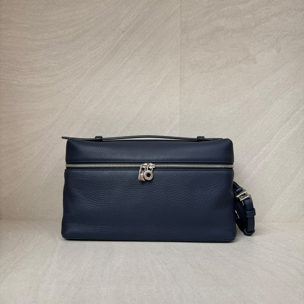 Loro Piana Extra Pocket L27 Grained Dark Navy Silver Hardware
