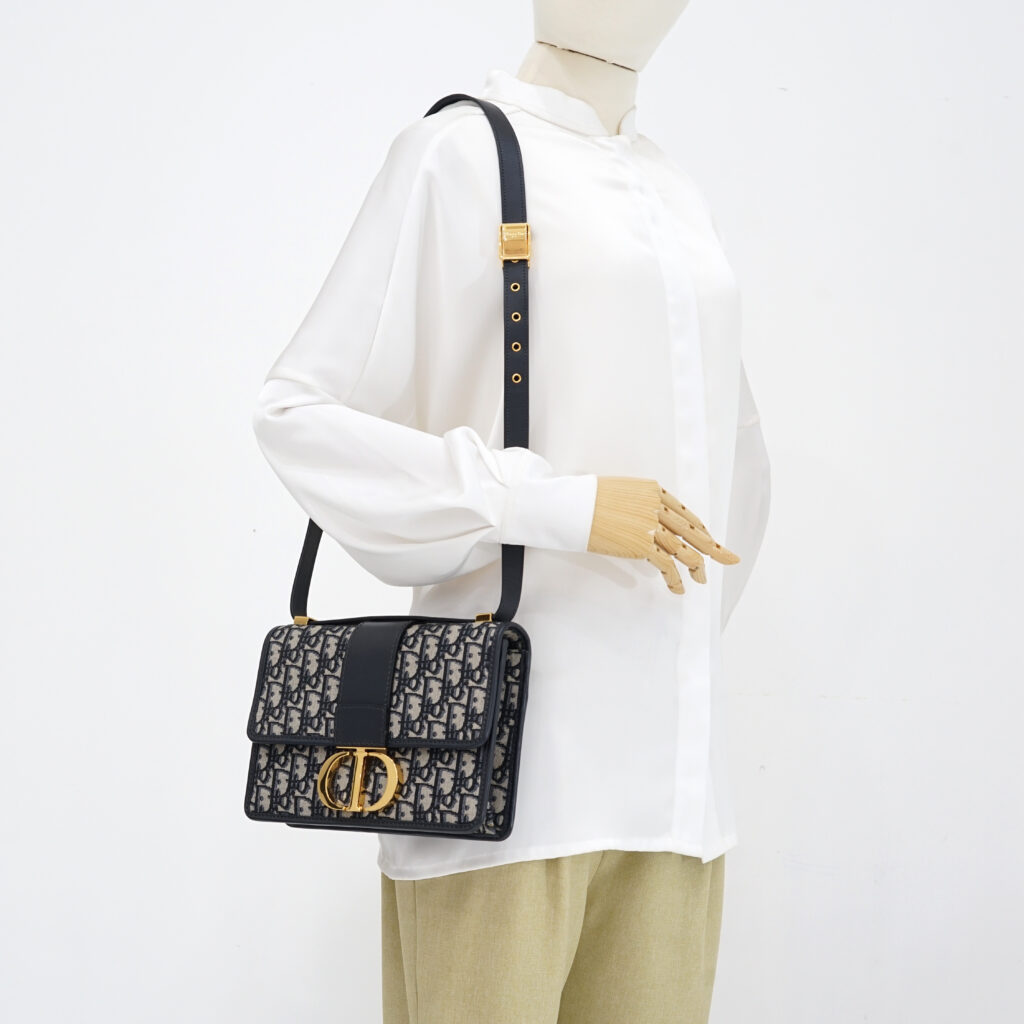 Dior 30 Montaigne Canvas Blue Oblique GHW
