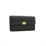 Chanel Boy Long Wallet Black Caviar GHW