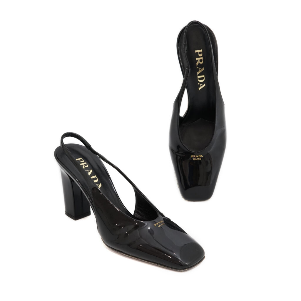 Prada Slingback Pumps Patent Black