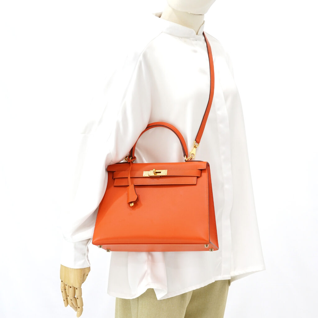 Hermes Kelly 28 Epsom Orange GHW